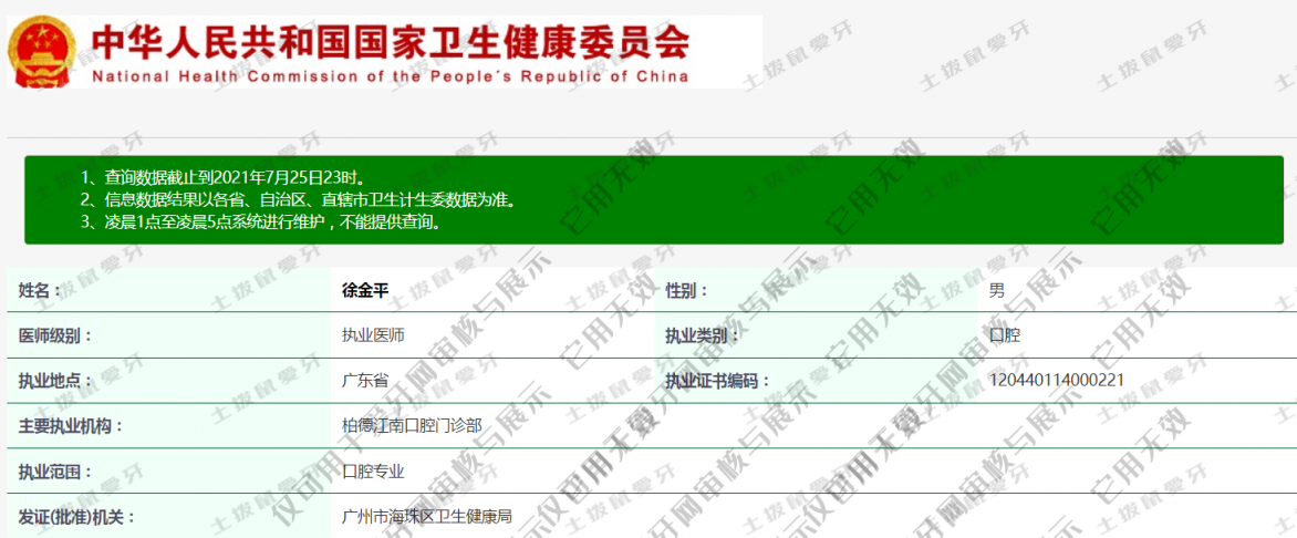 徐金平執(zhí)業(yè)信息