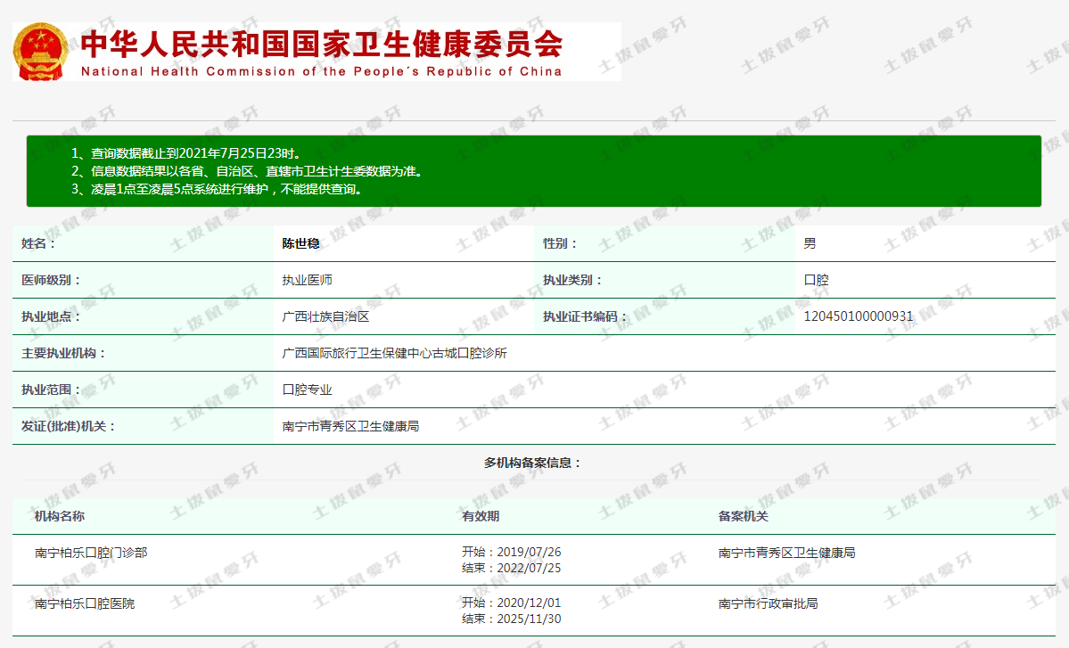 陳世穩(wěn)執(zhí)業(yè)信息