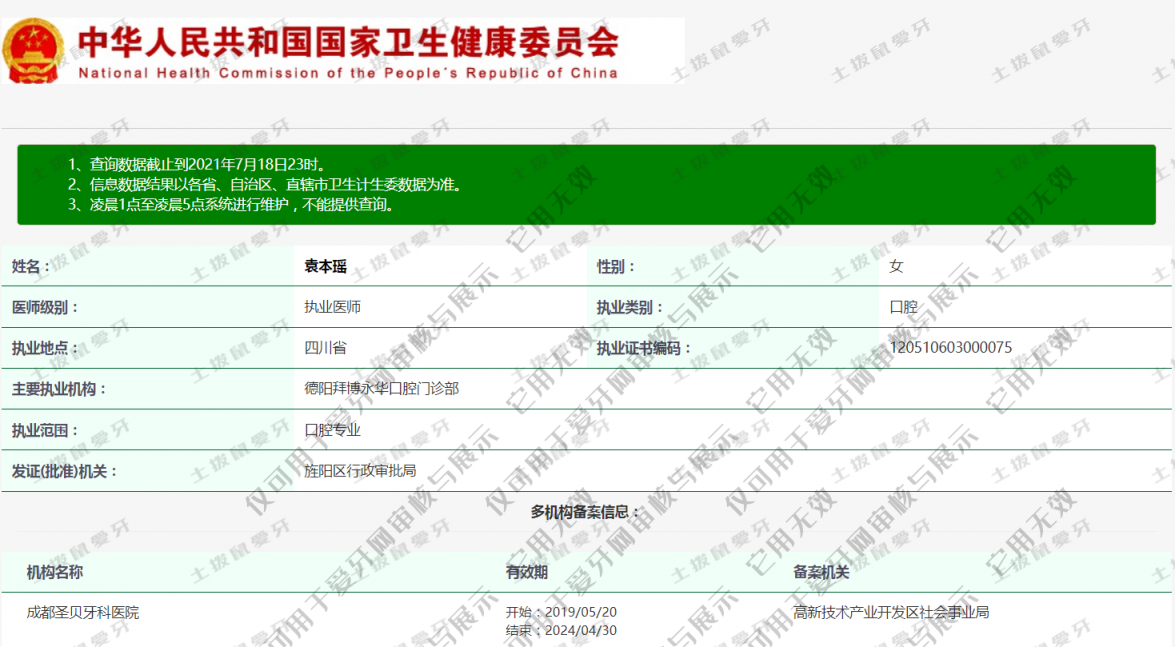 袁本瑤執(zhí)業(yè)信息