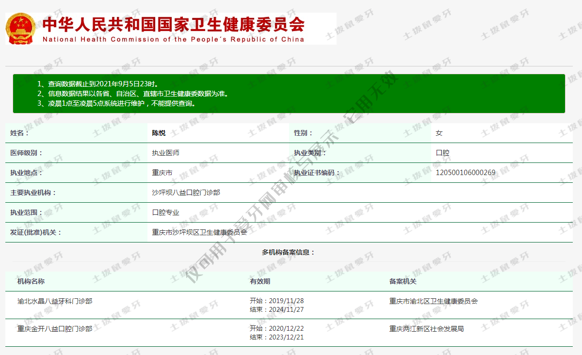 陳悅執(zhí)業(yè)信息
